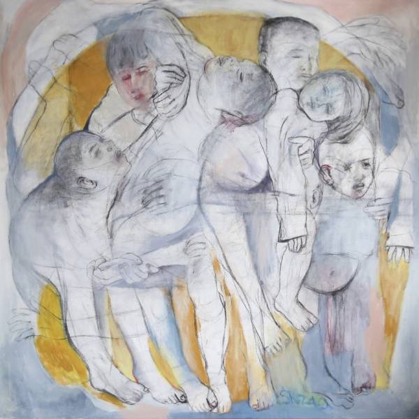 Shaza Omran | zonder titel, olie op canvas, 140x140