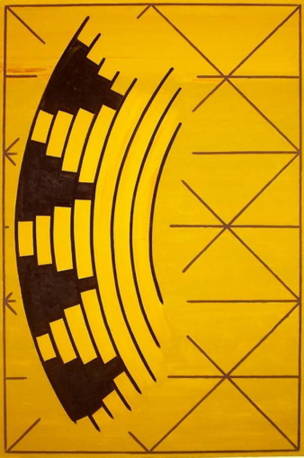 Ton Kraayeveld | Zonder titel (Binga Painting), 2001 olieverf op doek 90 x 60 cm 